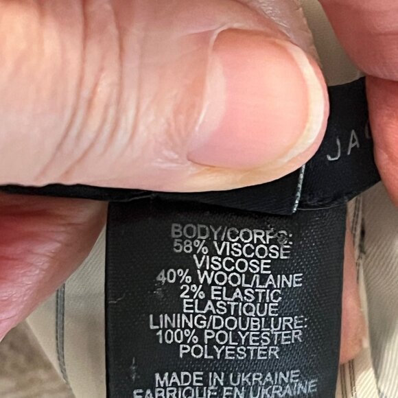 Vintage MARC BY MARC JACOBS Wool Blend Cropped Collarless Suit Jacket Size 10 - Picture 7 of 7